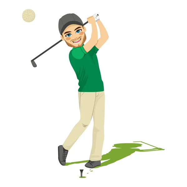 Golf speler man — Stockvector