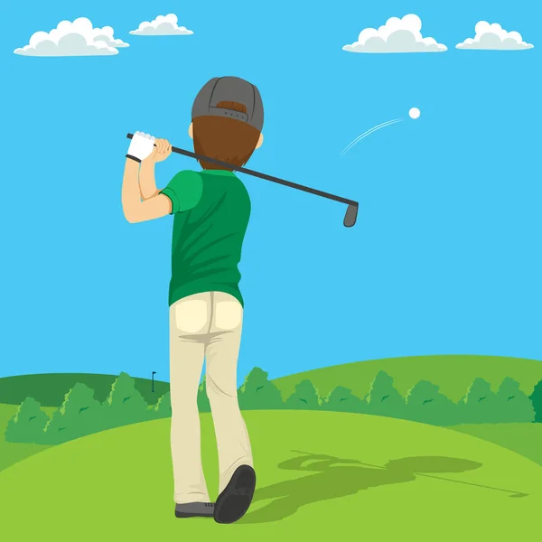 Golfer raken bal — Stockvector