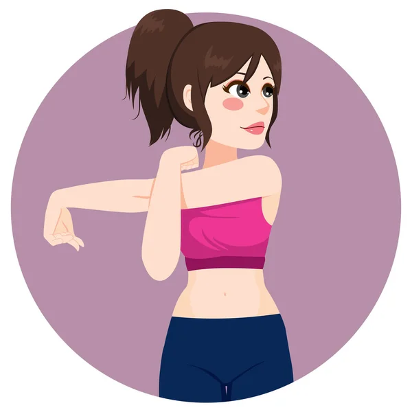 Entrenamiento de estiramiento mujer — Vector de stock