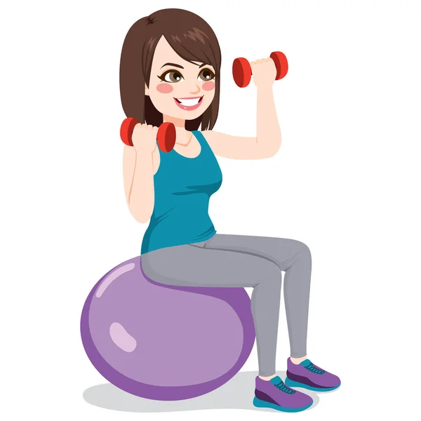 Fitness Ball Mujer — Archivo Imágenes Vectoriales