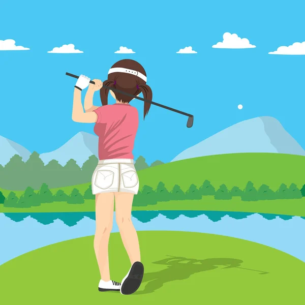 Golf vrouw — Stockvector