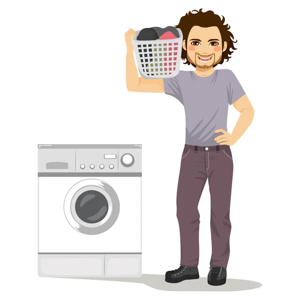Людина робить прання — стоковий вектор