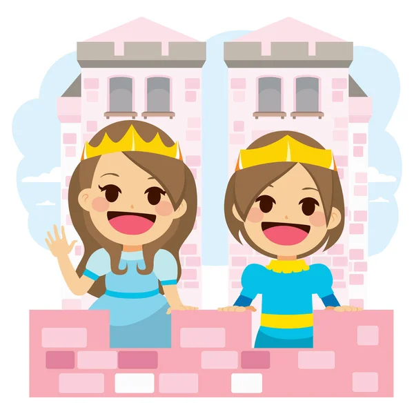 Castle Princess Prince — Stock Vector