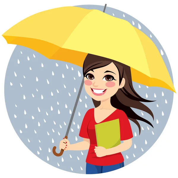 女性の持ち株の傘 — ストックベクタ