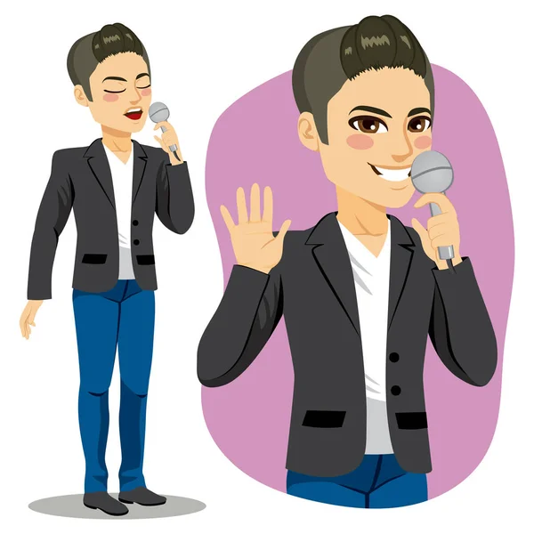 Chanteur masculin — Image vectorielle