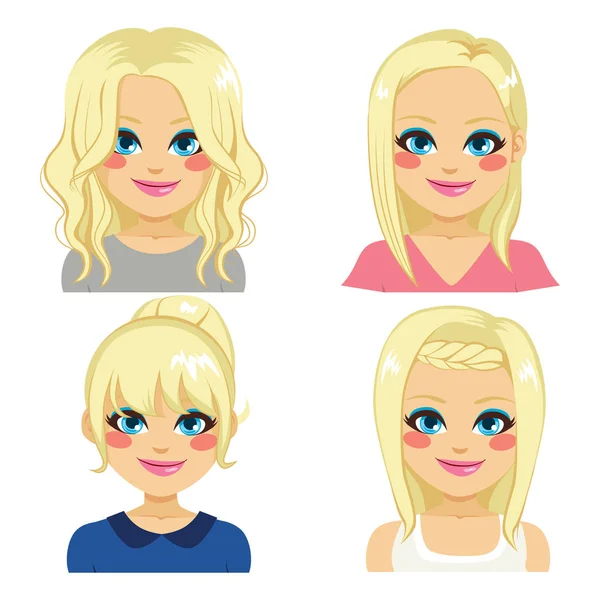 Blonde Hairstyles — Stock Vector