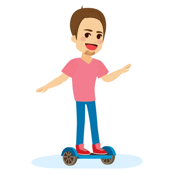 Self Balancing Scooter Man — Stock Vector