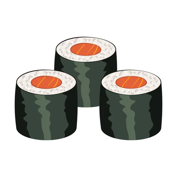 Salmón sushi maki — Vector de stock