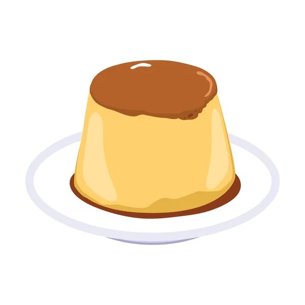 Flan karamel pudding — Stockvector