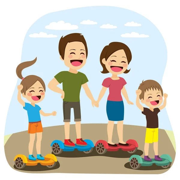 Familie Hoverboard — Stockvector