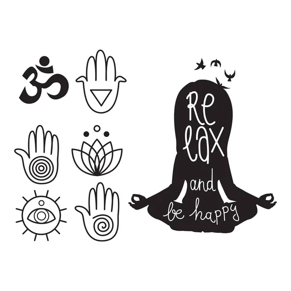 Symboles de logo de yoga — Image vectorielle