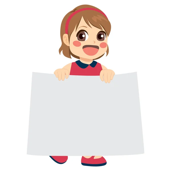 Girl Holding Banner — Stock Vector