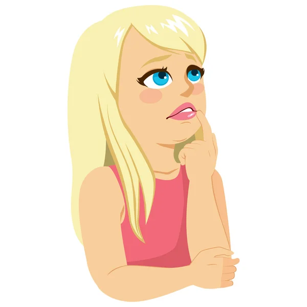 Thinking Girl — Stock Vector