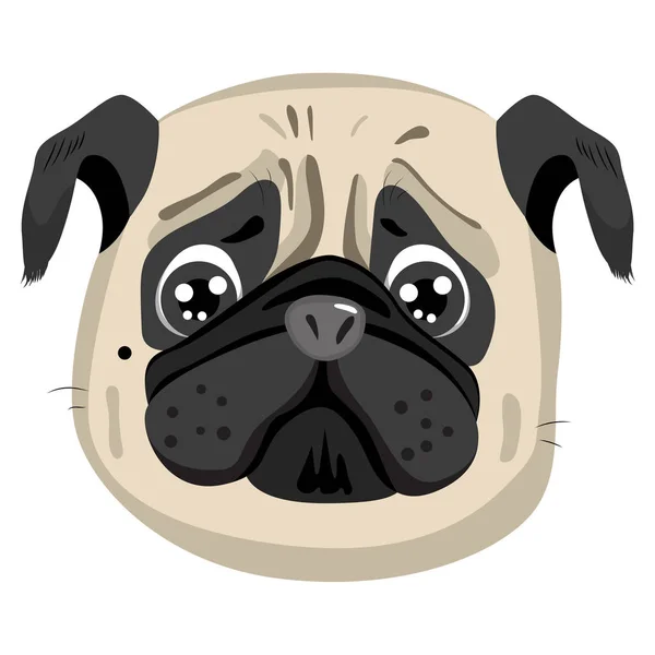 Pug Portrait Avatar — Stock Vector