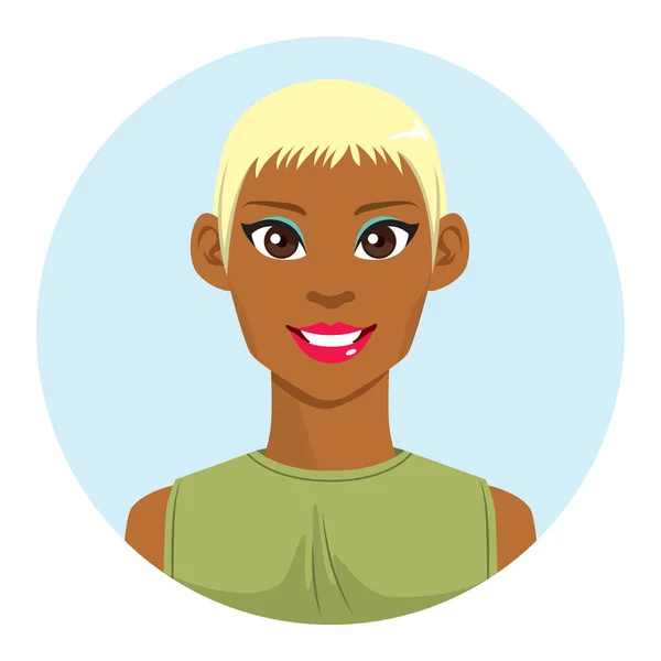 Blond afroamerykańska kobieta avatar — Wektor stockowy