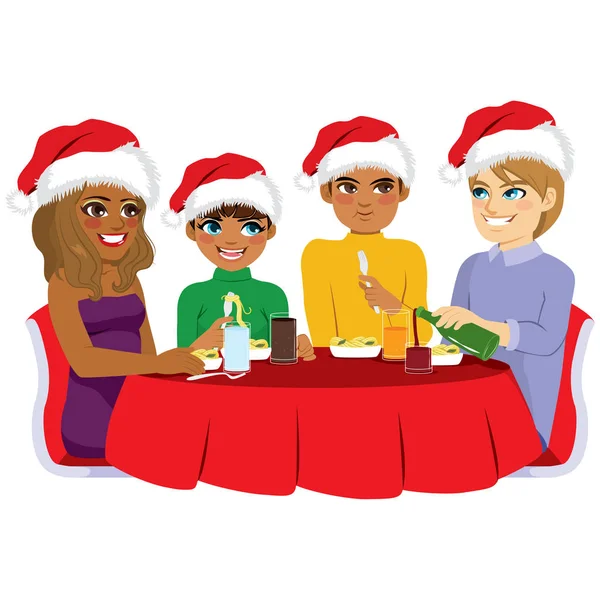 Familie kerstdiner — Stockvector