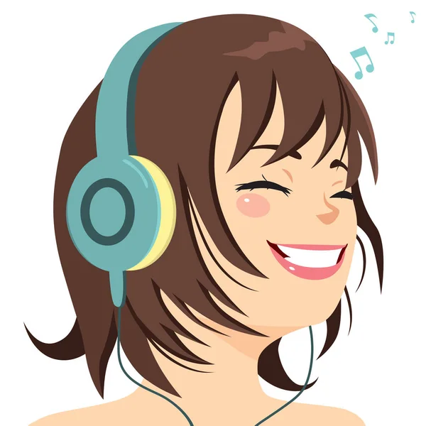 Chica escuchando música — Vector de stock