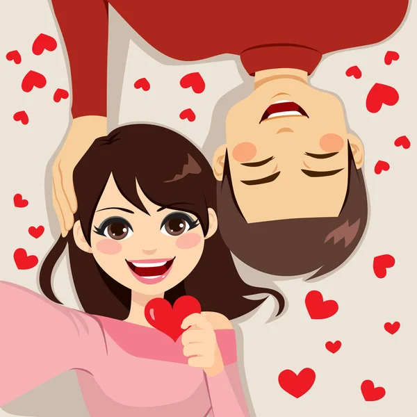 Selfie pareja amor — Archivo Imágenes Vectoriales