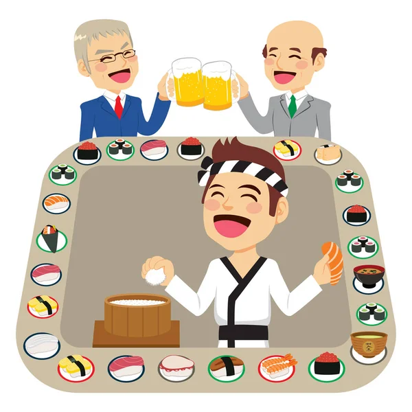 Sushi bar restaurant — Stockvector