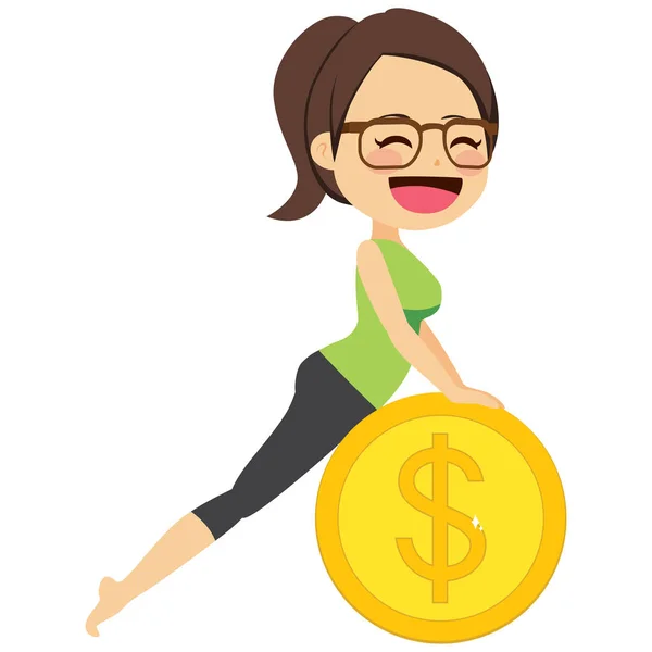 Yoga Dinero Mujer — Vector de stock