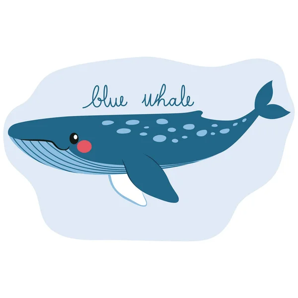 Χαριτωμένη μπλε φάλαινα — Διανυσματικό Αρχείο