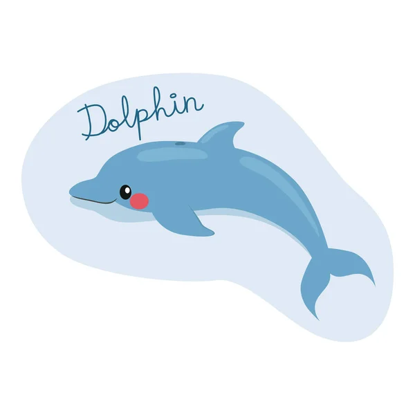 Bonito golfinho Natação — Vetor de Stock