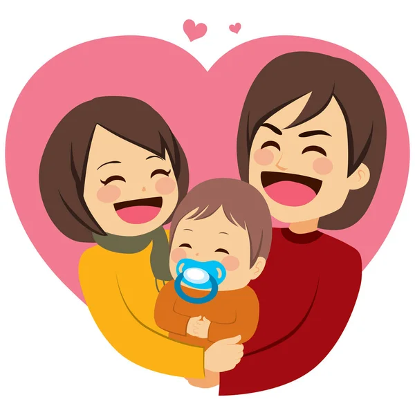 Familia de amor feliz — Vector de stock