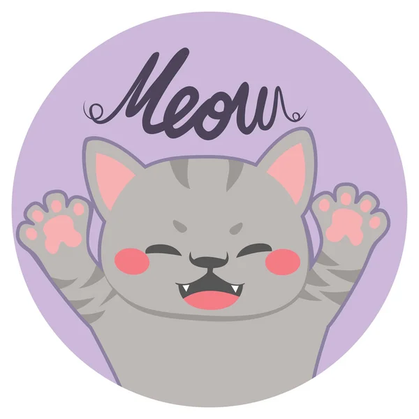Pequeño gato Meow — Vector de stock