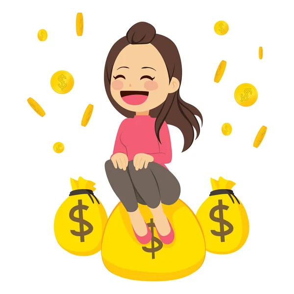 Mujer con dinero — Vector de stock