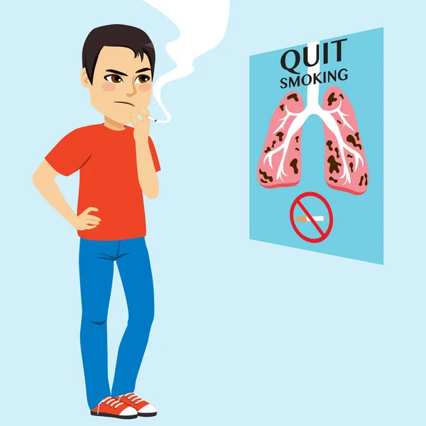 Dohányzás férfi keres poszter — Stock Vector