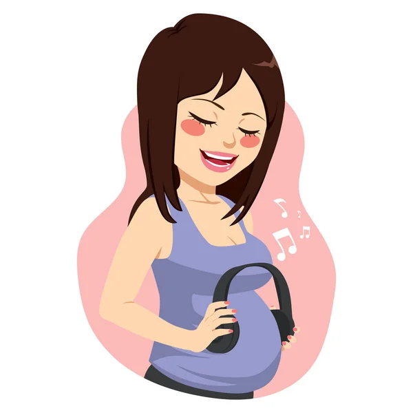 임신 한 음악 아기 — 스톡 벡터