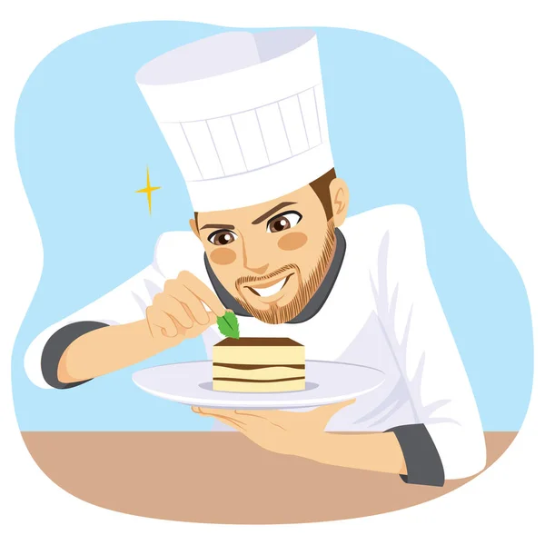 Dessert chef man — Stockvector