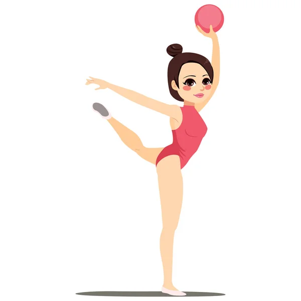 Rytmisk gymnastik Ball Woman — Stock vektor