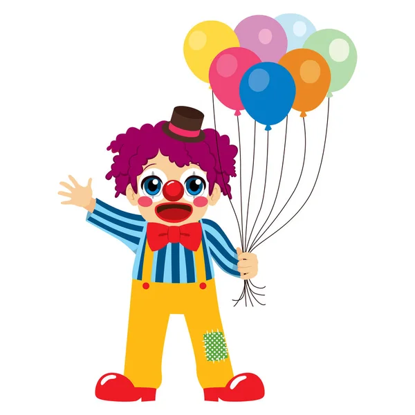 Clown avec ballons — Image vectorielle