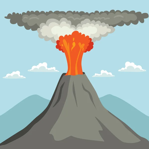 Volcan en éruption — Image vectorielle
