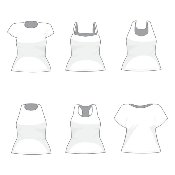 Λευκό πουκάμισο γυναικών συλλογή — Διανυσματικό Αρχείο