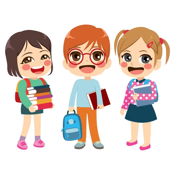 Children Students Standing — Stock Vector