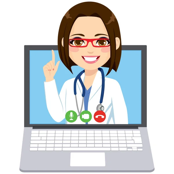 Online dokter vrouw — Stockvector