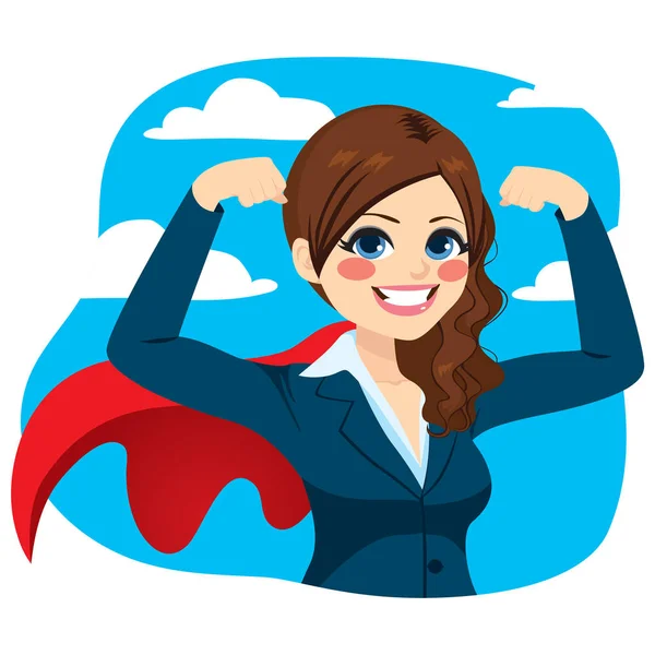 Kraftfull Super affärskvinna — Stock vektor