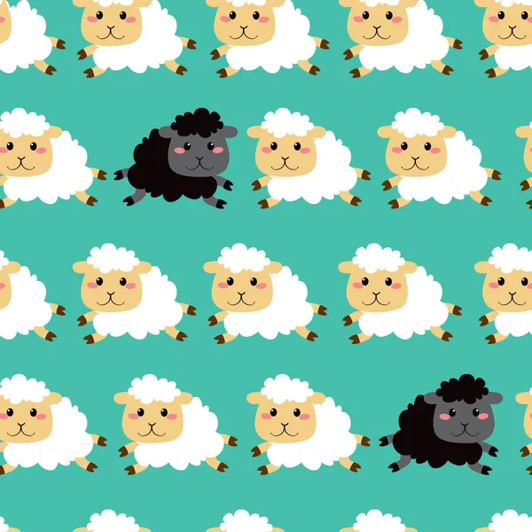 Modèle de mouton noir et blanc — Image vectorielle