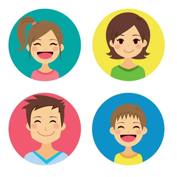 Happy Family Portraits — Stock Vector