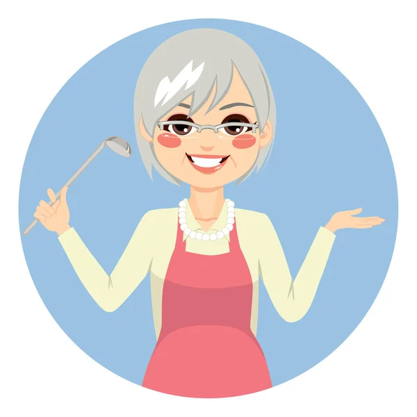 Granny Cooking — Stockvector