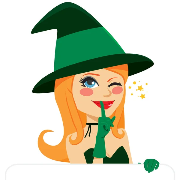 Halloween Witch winking — Stock Vector