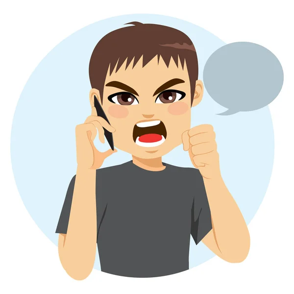 Angry Man Phone — Stock Vector