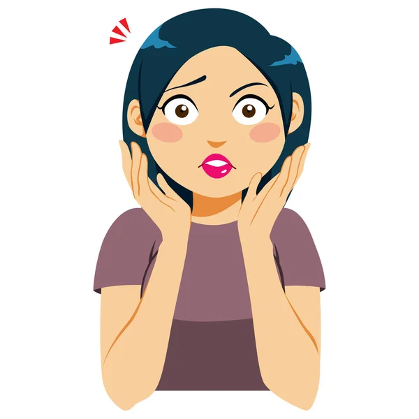 Shocked Woman Face Expression — Stockvector