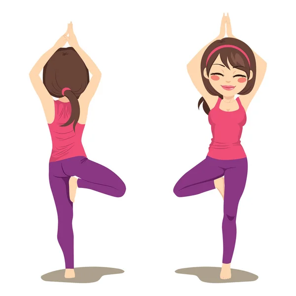 Yoga tree pose — Stock vektor