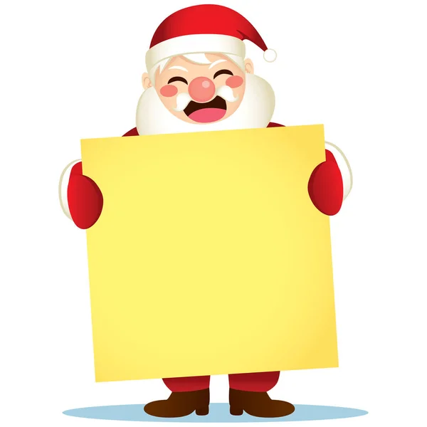 Happy Santa Holding Poster — Stock Vector