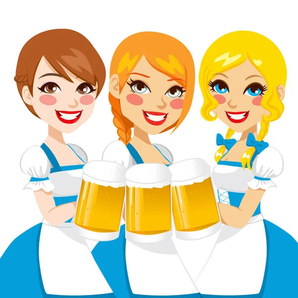 Oktoberfest Camarera hermosa — Vector de stock