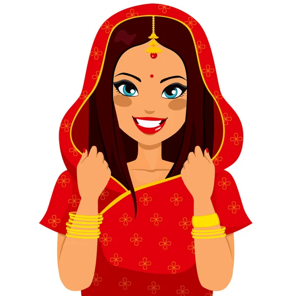 Mulher indiana tradicional — Vetor de Stock