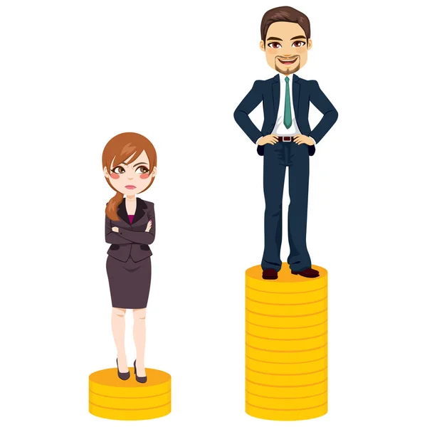 Gente de negocios Pay Gap — Vector de stock